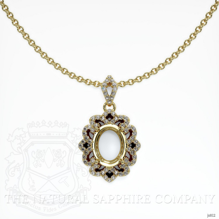 14K Yellow Gold Pave Pendant Setting