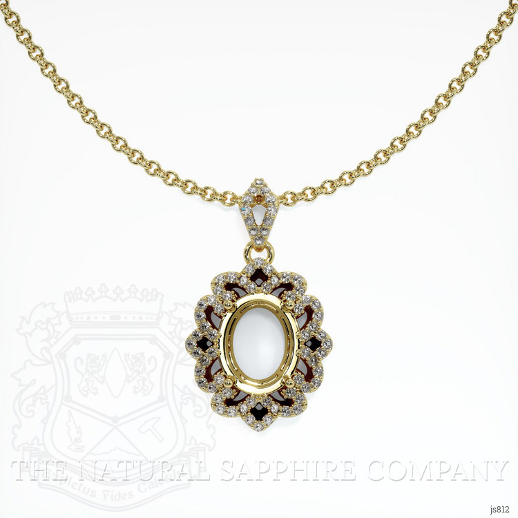 18K Yellow Gold Pave Pendant Setting