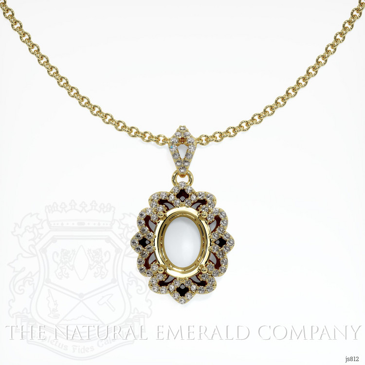 Pave Emerald Pendant 1.00 Ct., 18K Yellow Gold