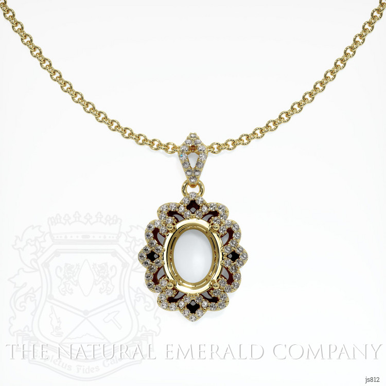 18K Yellow Gold Pave Pendant Setting