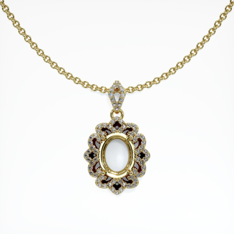 18K Yellow Gold Pave Pendant Setting