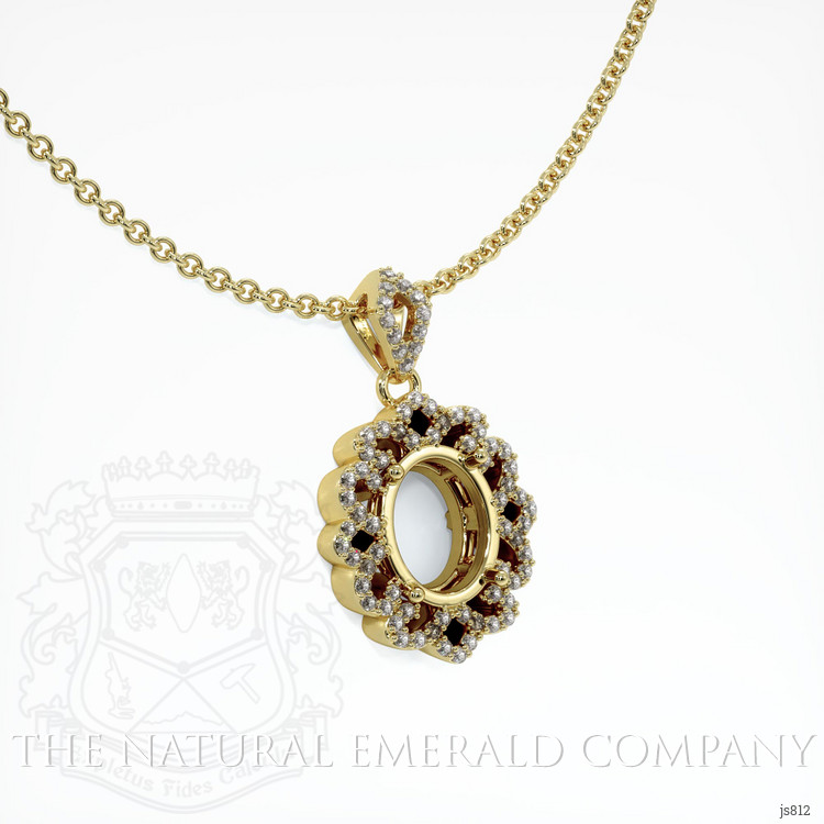 18K Yellow Gold Pave Pendant Setting