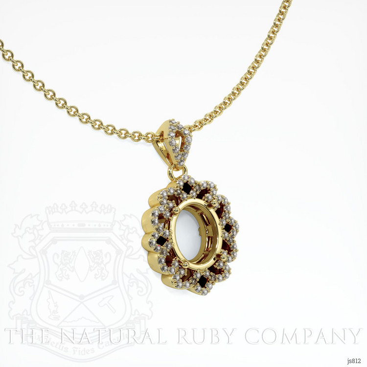 18K Yellow Gold Pave Pendant Setting