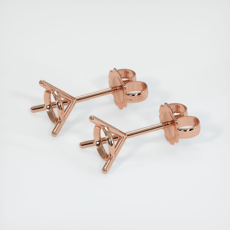14K Rose Gold Studs Earring Setting