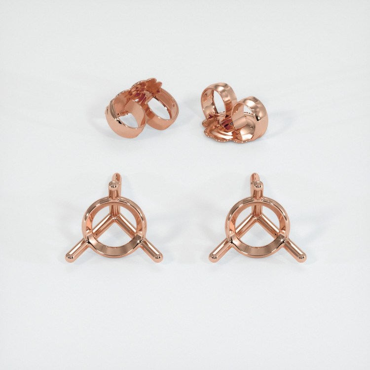 14K Rose Gold Studs Earring Setting