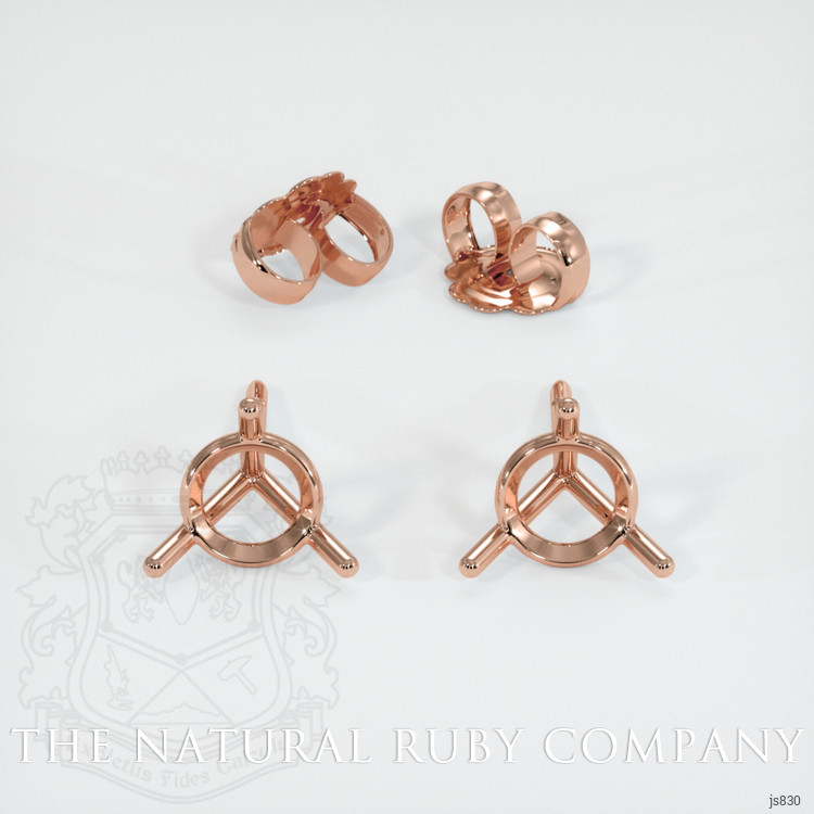 14K Rose Gold Studs Earring Setting