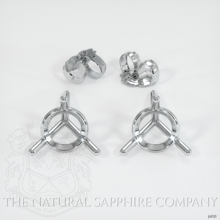 18K White Gold Studs Earring Setting