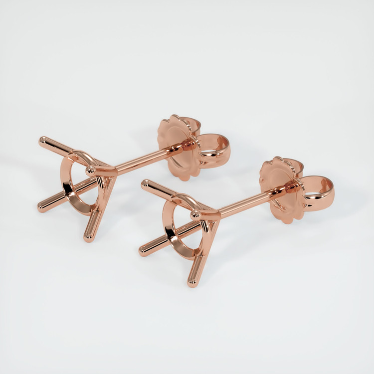 14K Rose Gold Studs Earring Setting