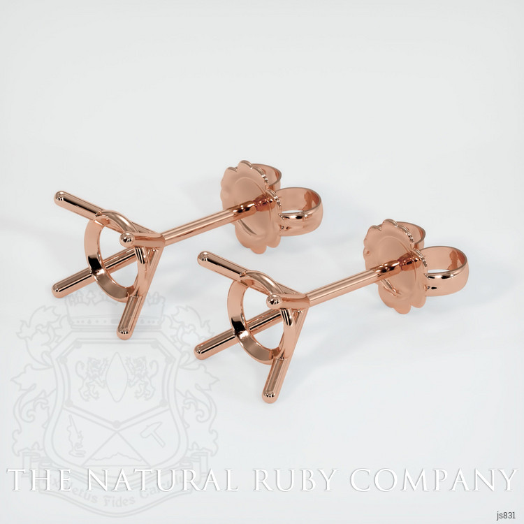14K Rose Gold Studs Earring Setting