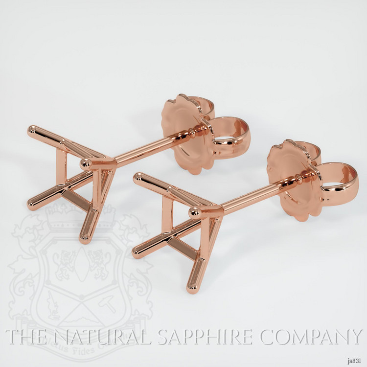 14K Rose Gold Studs Earring Setting