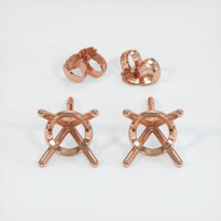 14K Rose Gold Studs Earring Setting Image