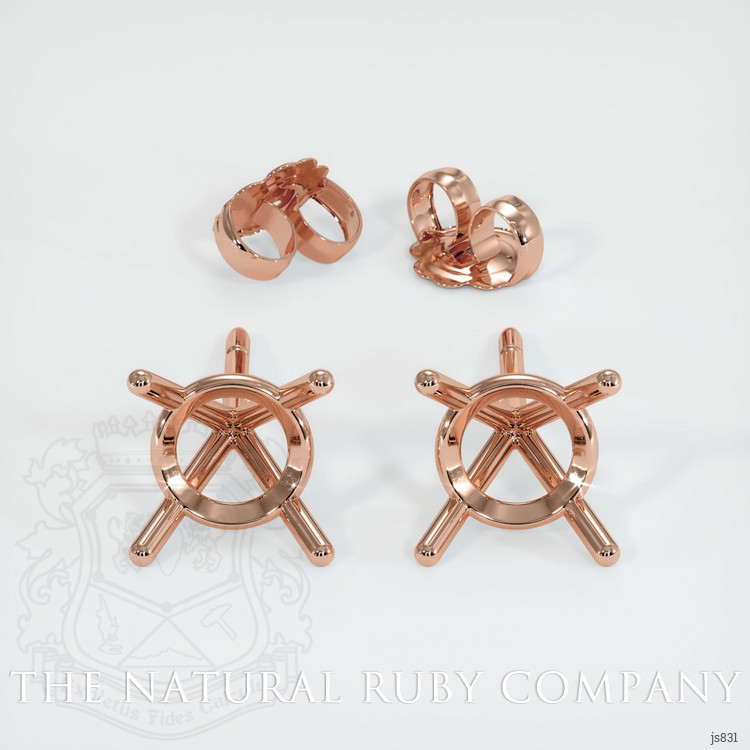 14K Rose Gold Studs Earring Setting