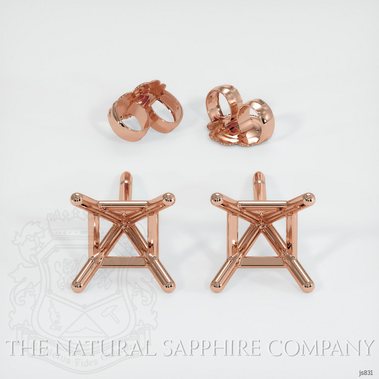 14K Rose Gold Studs Earring Setting