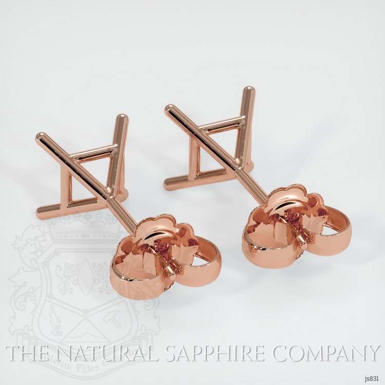 14K Rose Gold Studs Earring Setting