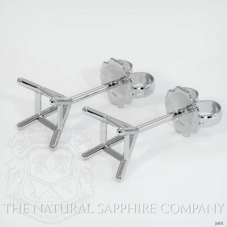 14K White Gold Studs Earring Setting
