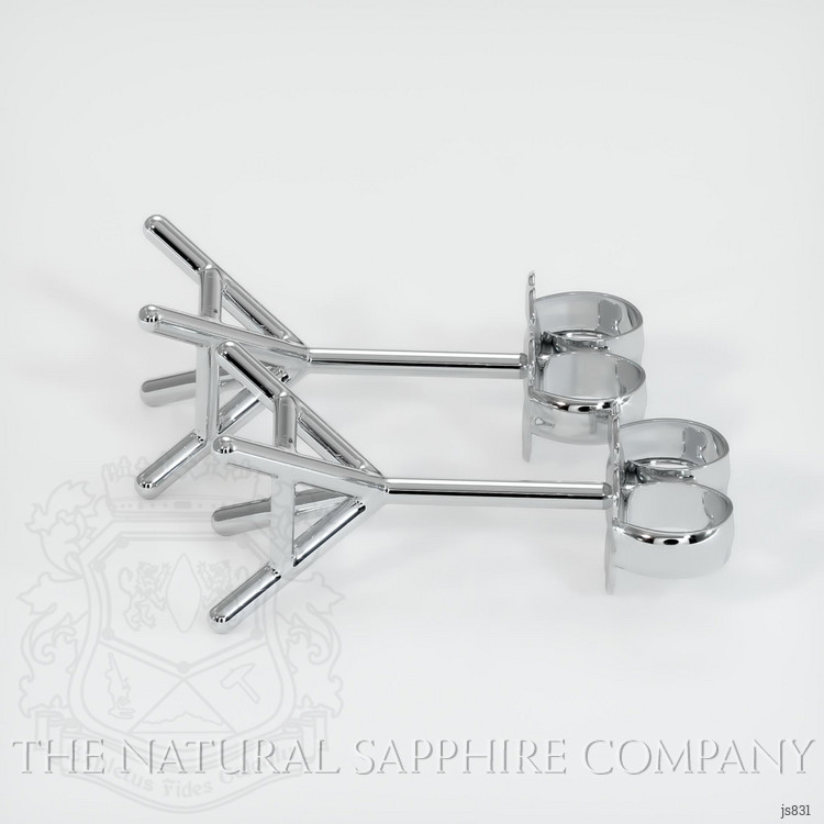 14K White Gold Studs Earring Setting