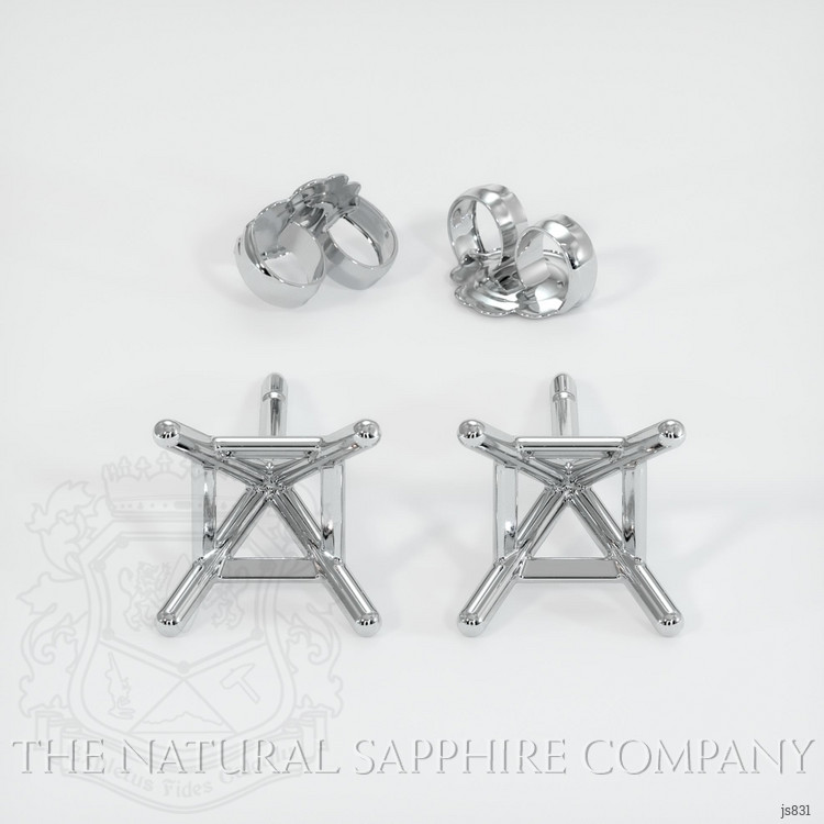 14K White Gold Studs Earring Setting