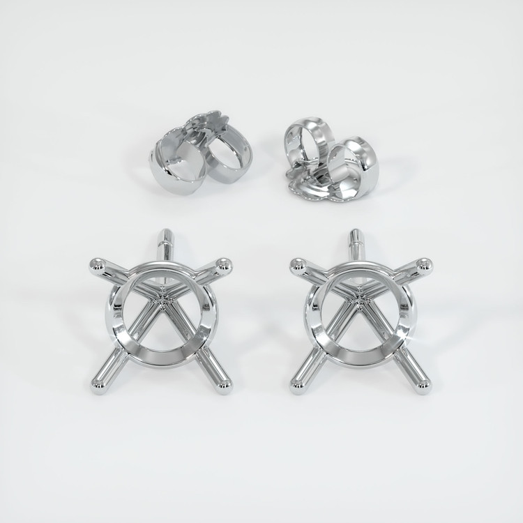14K White Gold Studs Earring Setting