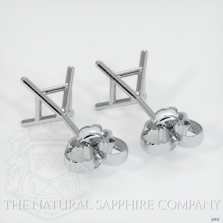 14K White Gold Studs Earring Setting