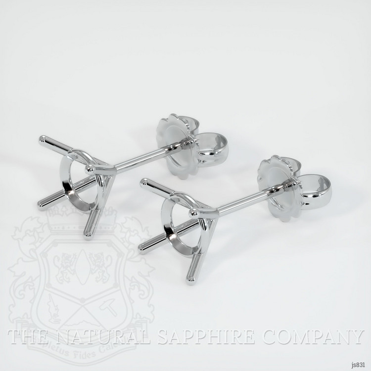 18K White Gold Studs Earring Setting