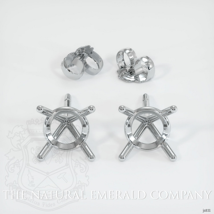 18K White Gold Studs Earring Setting