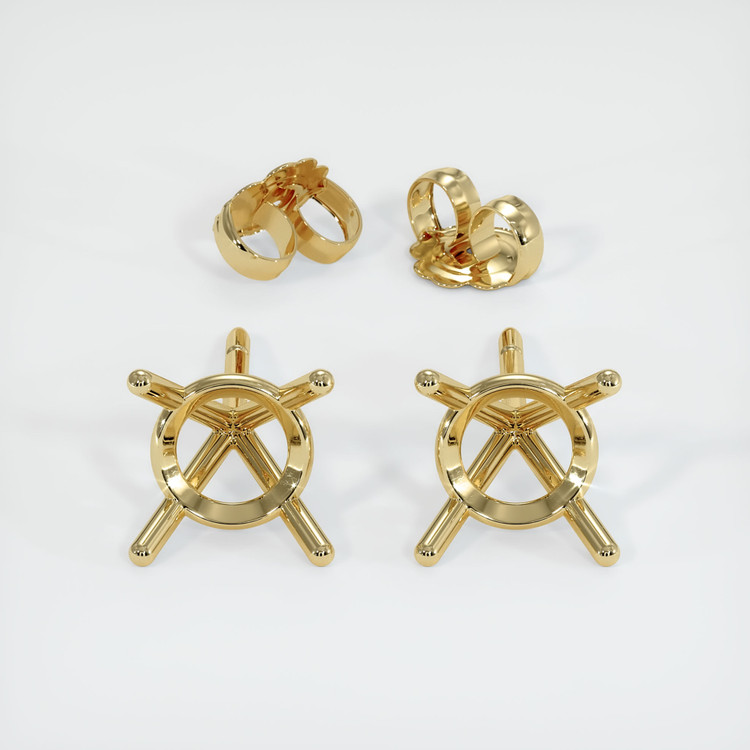 14K Yellow Gold Studs Earring Setting