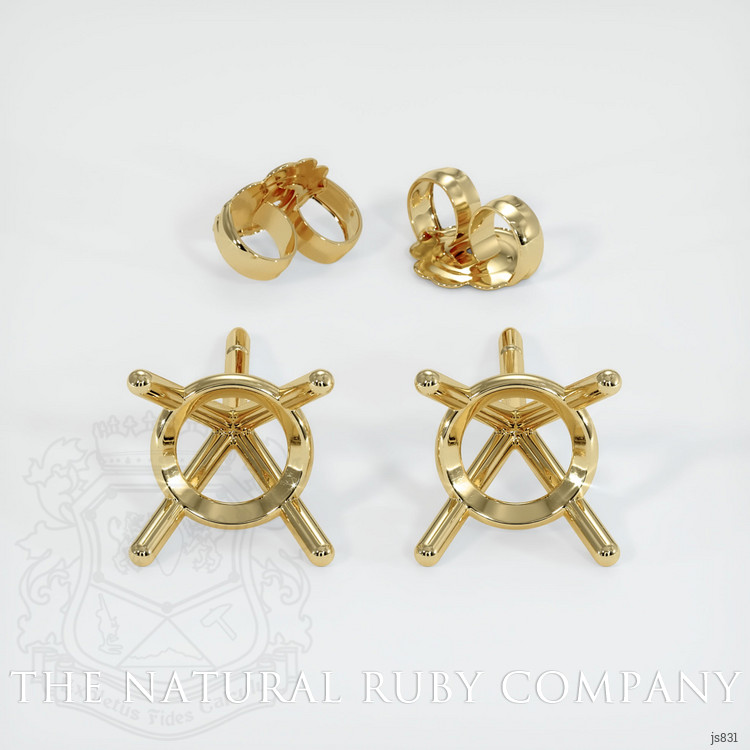 14K Yellow Gold Studs Earring Setting