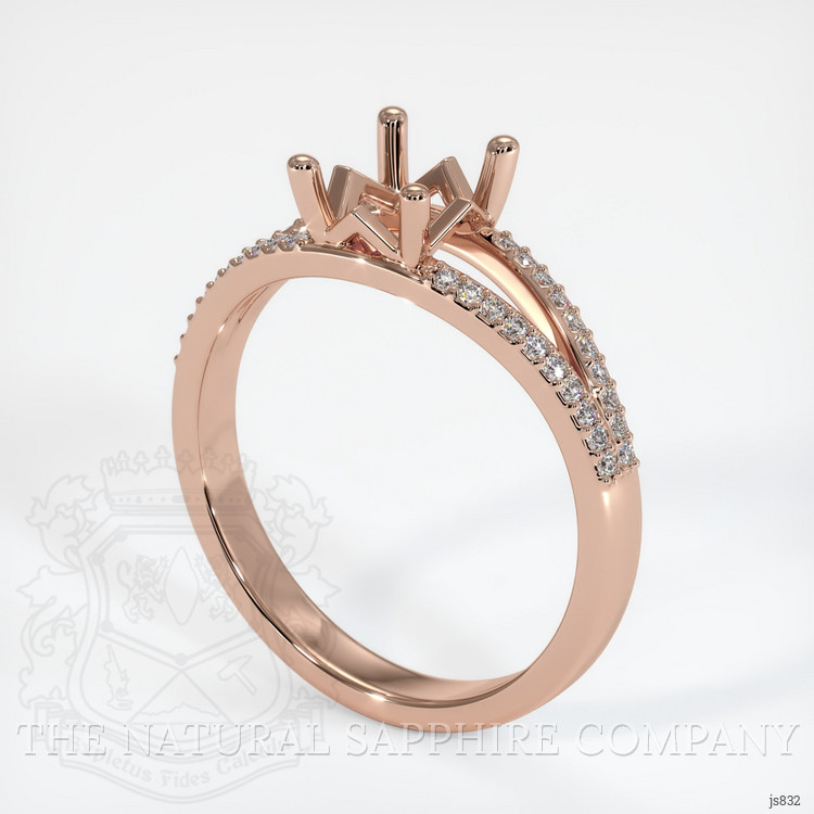 14K Rose Gold Pave Ring Setting