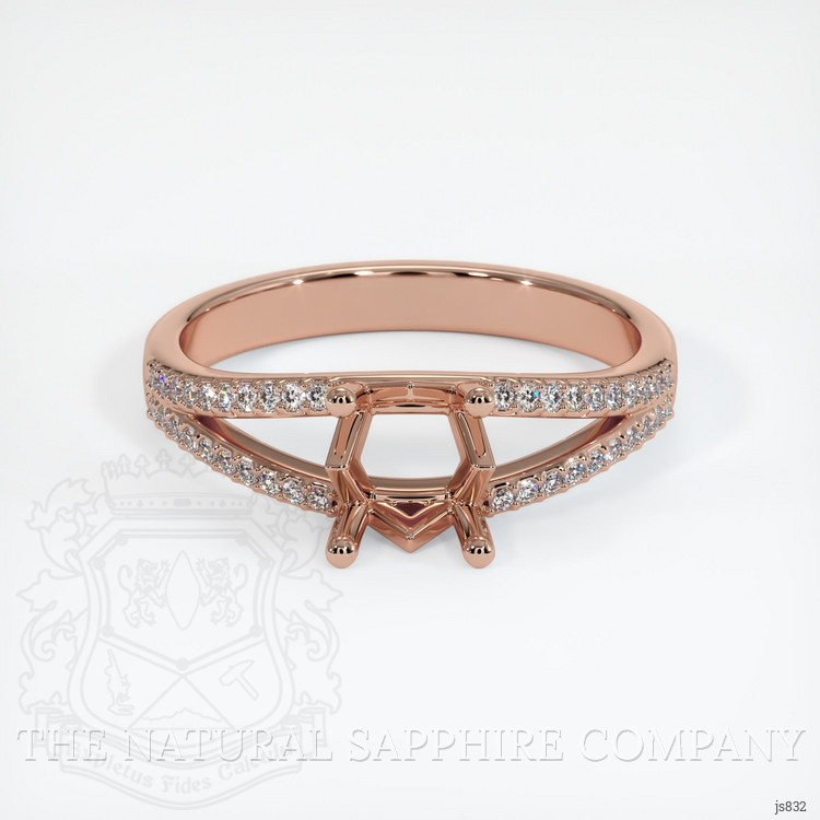 14K Rose Gold Pave Ring Setting