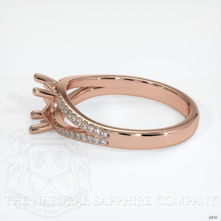 14K Rose Gold Pave Ring Setting