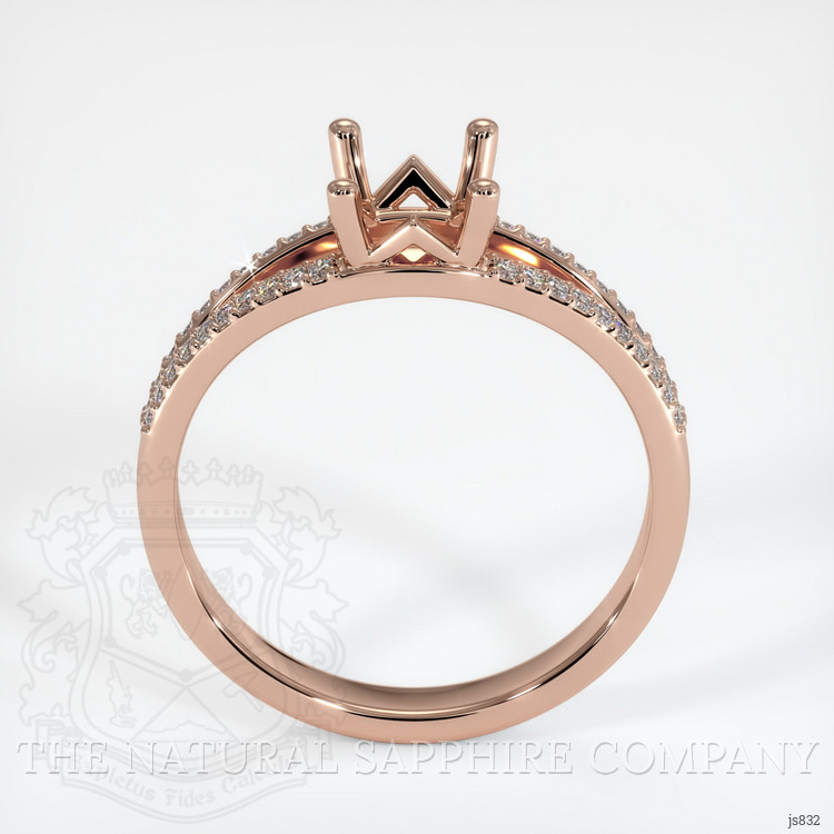 14K Rose Gold Pave Ring Setting