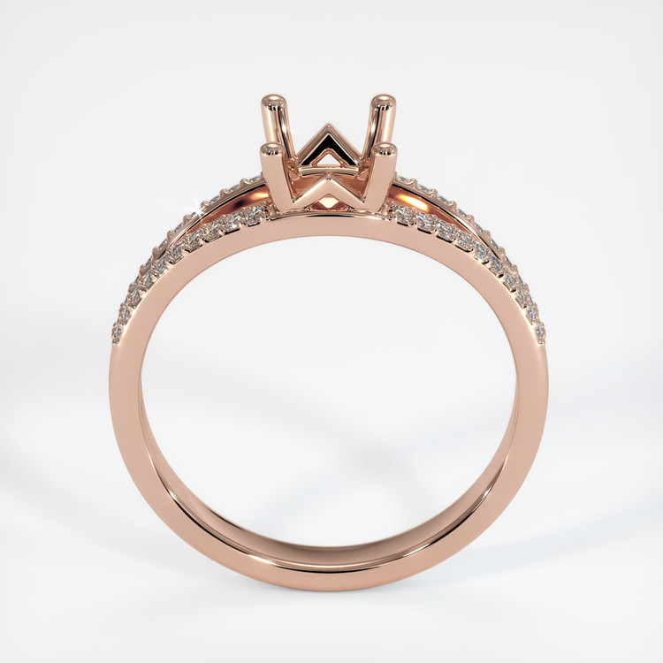 14K Rose Gold Pave Ring Setting