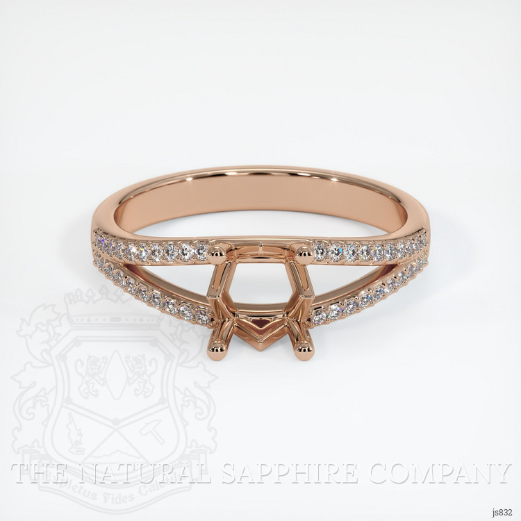 18K Rose Gold Pave Ring Setting