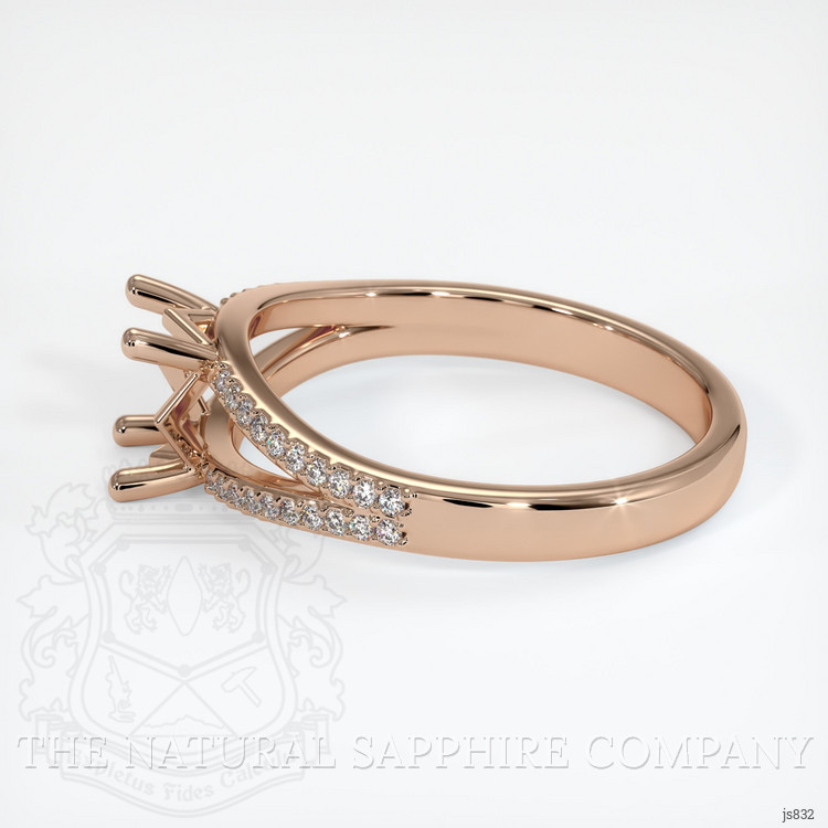 18K Rose Gold Pave Ring Setting