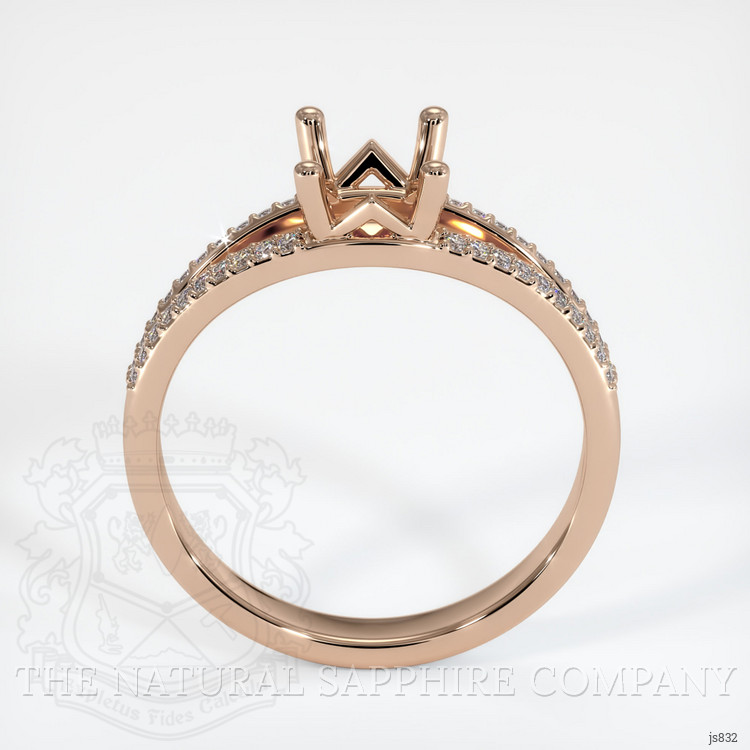 18K Rose Gold Pave Ring Setting