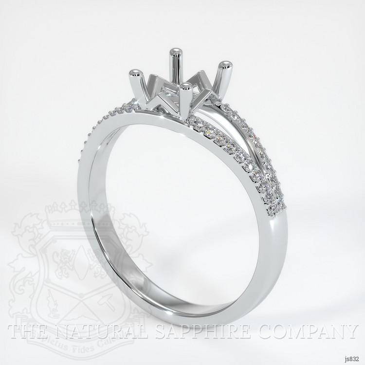 14K White Gold Pave Ring Setting