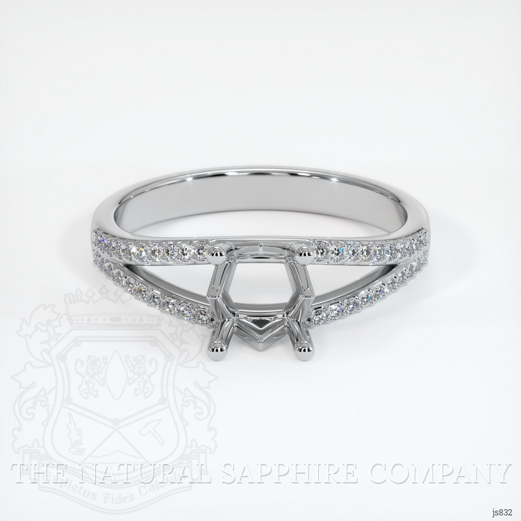 14K White Gold Pave Ring Setting