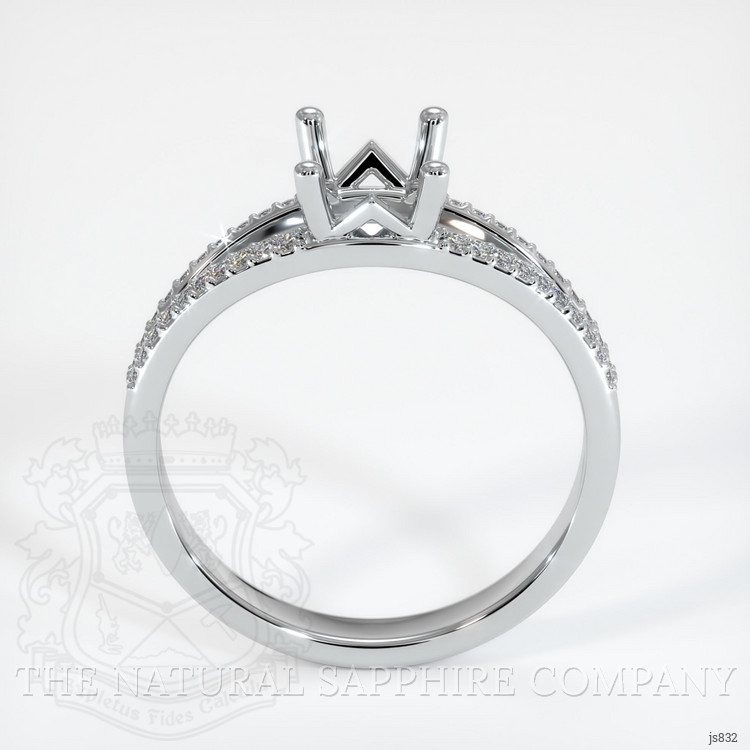 14K White Gold Pave Ring Setting