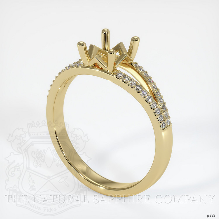 14K Yellow Gold Pave Ring Setting