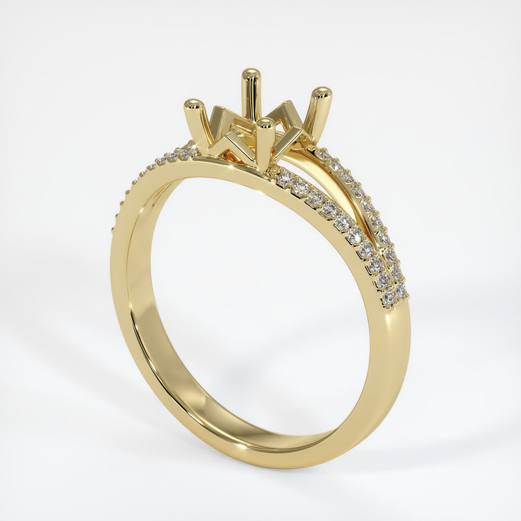 14K Yellow Gold Pave Ring Setting