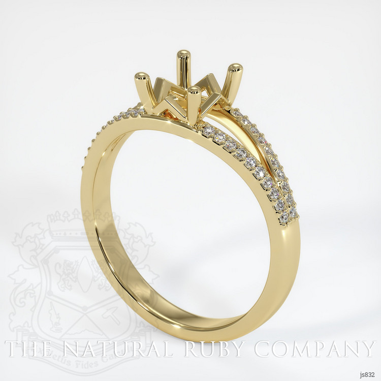 14K Yellow Gold Pave Ring Setting