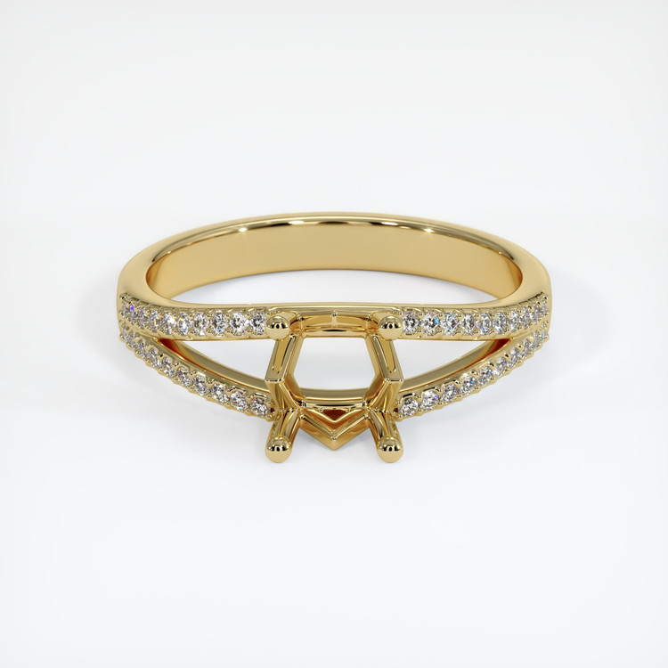 14K Yellow Gold Pave Ring Setting