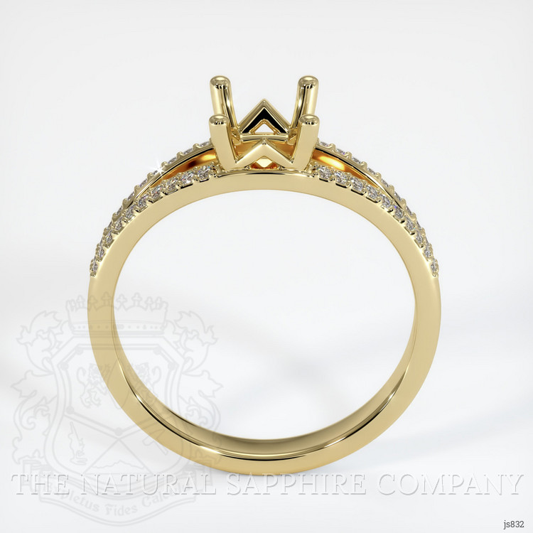 14K Yellow Gold Pave Ring Setting