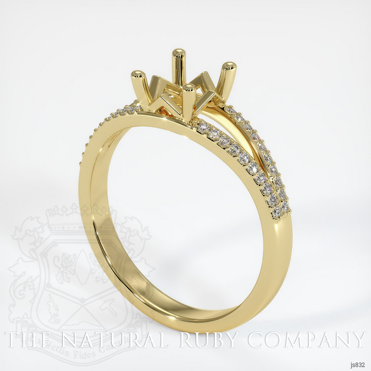 18K Yellow Gold Pave Ring Setting