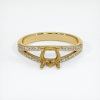 18K Yellow Gold Pave Ring Setting Image