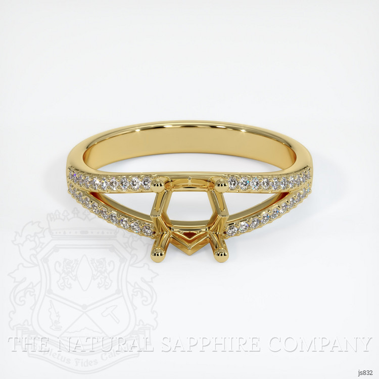 18K Yellow Gold Pave Ring Setting