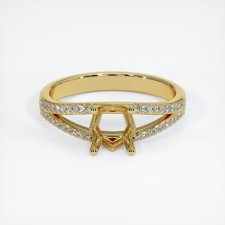 18K Yellow Gold Pave Ring Setting