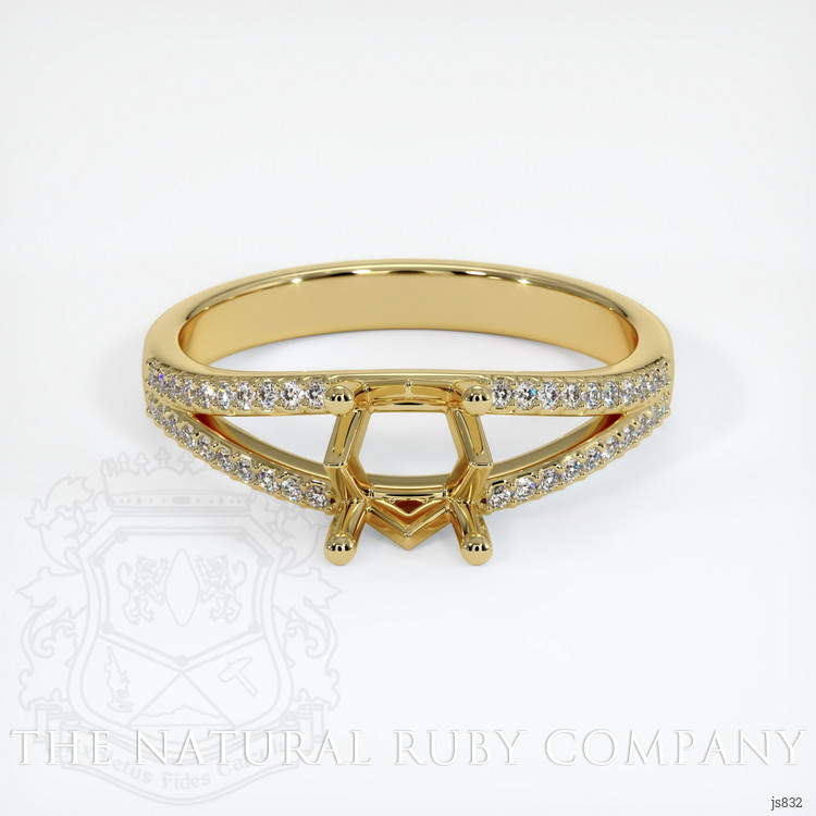 18K Yellow Gold Pave Ring Setting