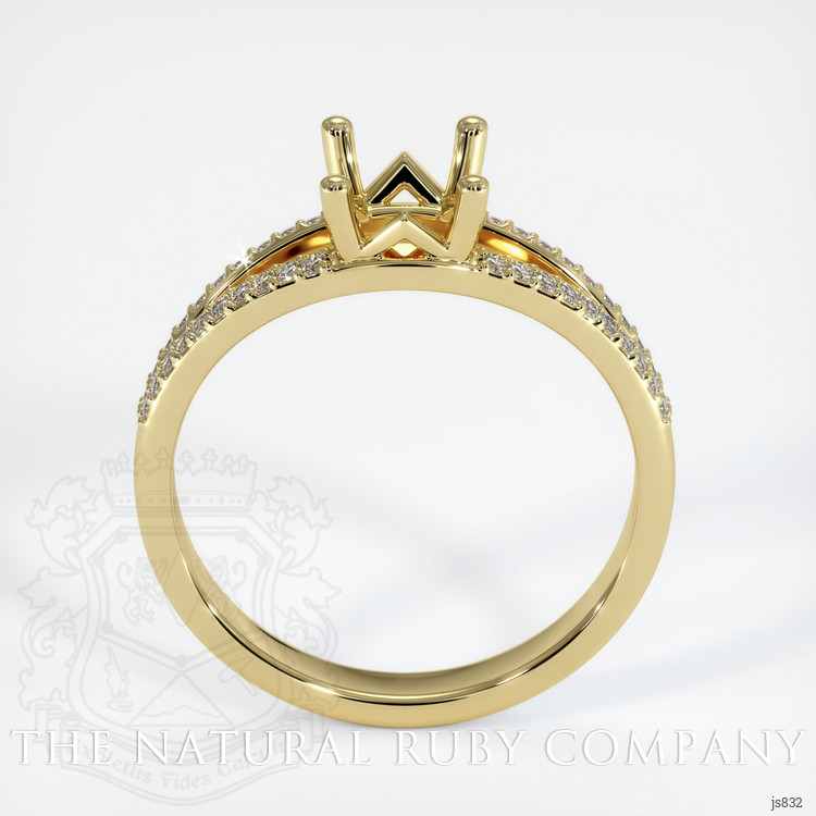 18K Yellow Gold Pave Ring Setting