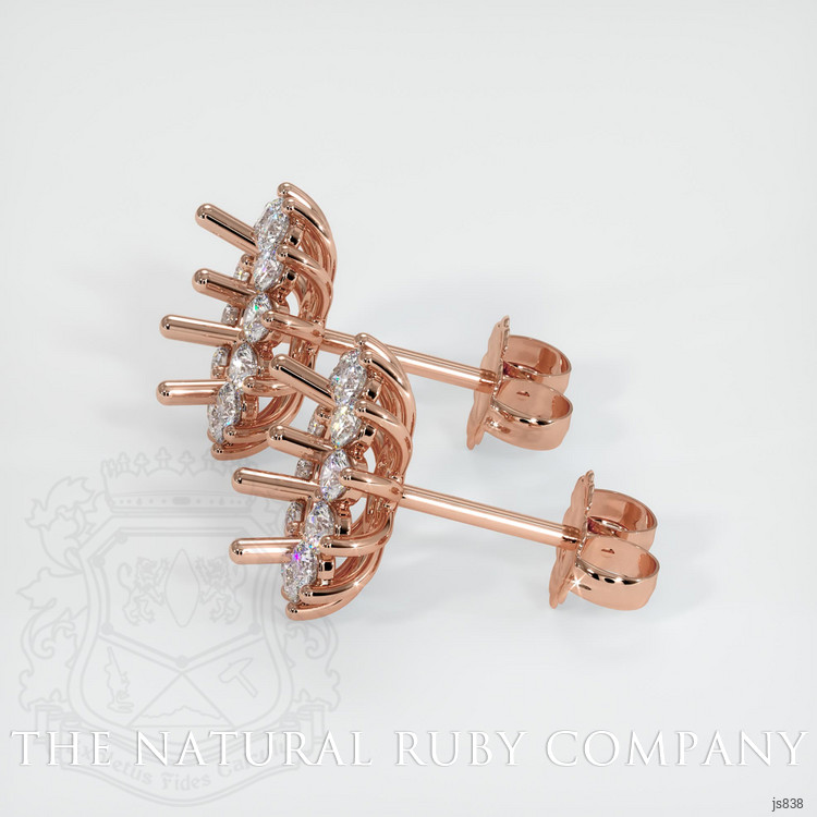 14K Rose Gold Halo Earring Setting